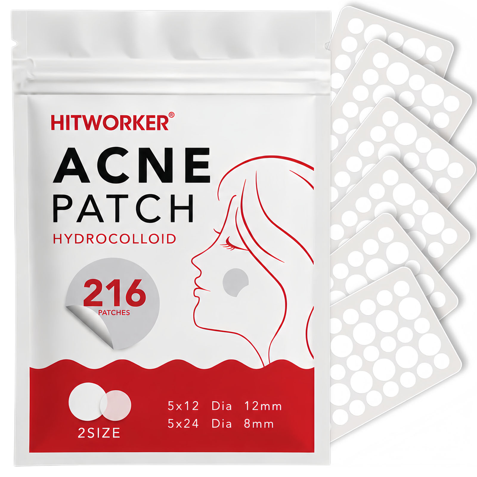 Hydrocolloid Acne Patch - 216 Cerotti Idrocolloidali per Brufoli, 2
