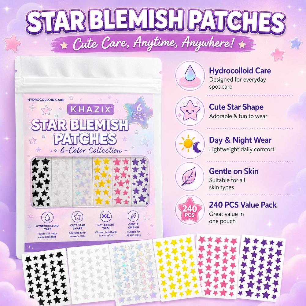 Hydrocolloid Acne Patch - 240 Cerotti a Stella per Brufoli
